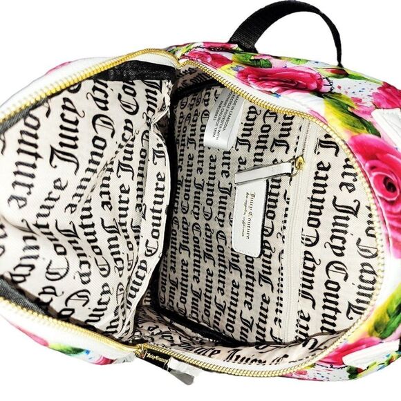 Juicy Couture colorful pink roses floral backpack NWT main image 5